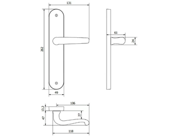 GAUDIUM MG3101 - Bronze door handle on back plate by Fama International - view 3